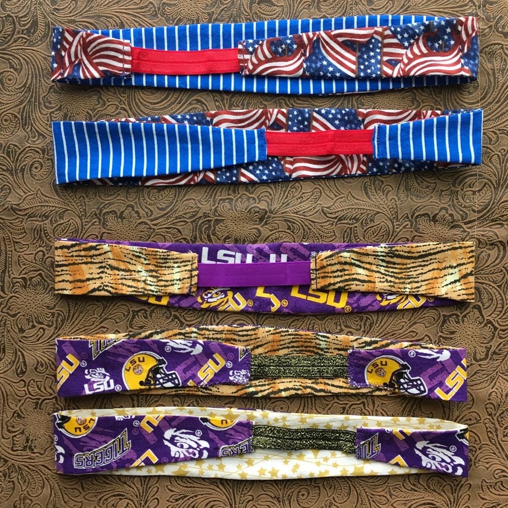 Pick 1 Cotton elastic headband floral, LSU, Flag, Music notes, Leopard zebra